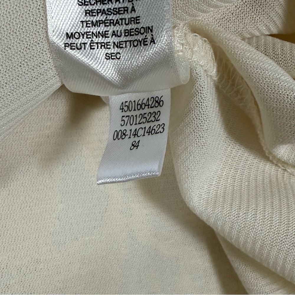Chico's Cream Floral Lace Scoop Neck 3/4 Sleeve Lined Top Size 0 Small - Picture 10 of 10